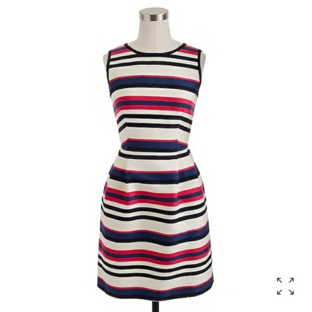J. Crew Factory Striped Dress - Navy, Pink, White